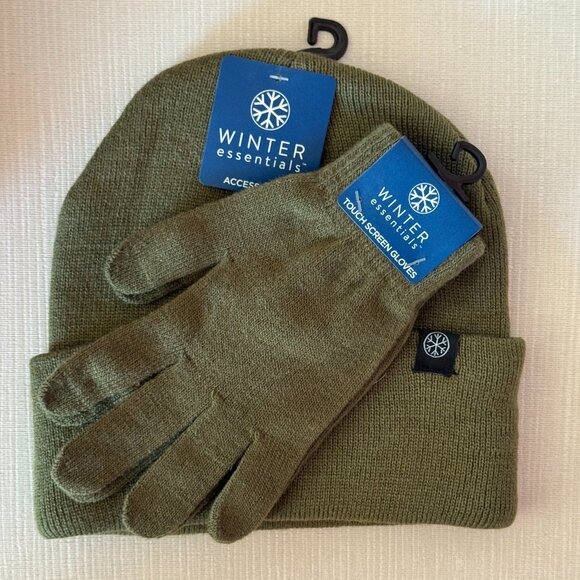 Winter Essential Touch Screen Hat & Glove Set Touch Screen Gloves - Picture 1 of 3
